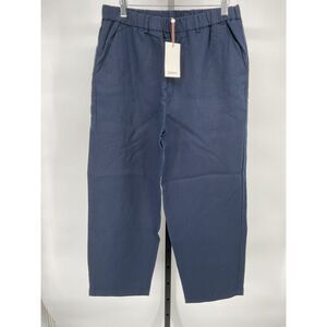 Quince Women's 100% European Linen Pants - 25" Deep Navy M